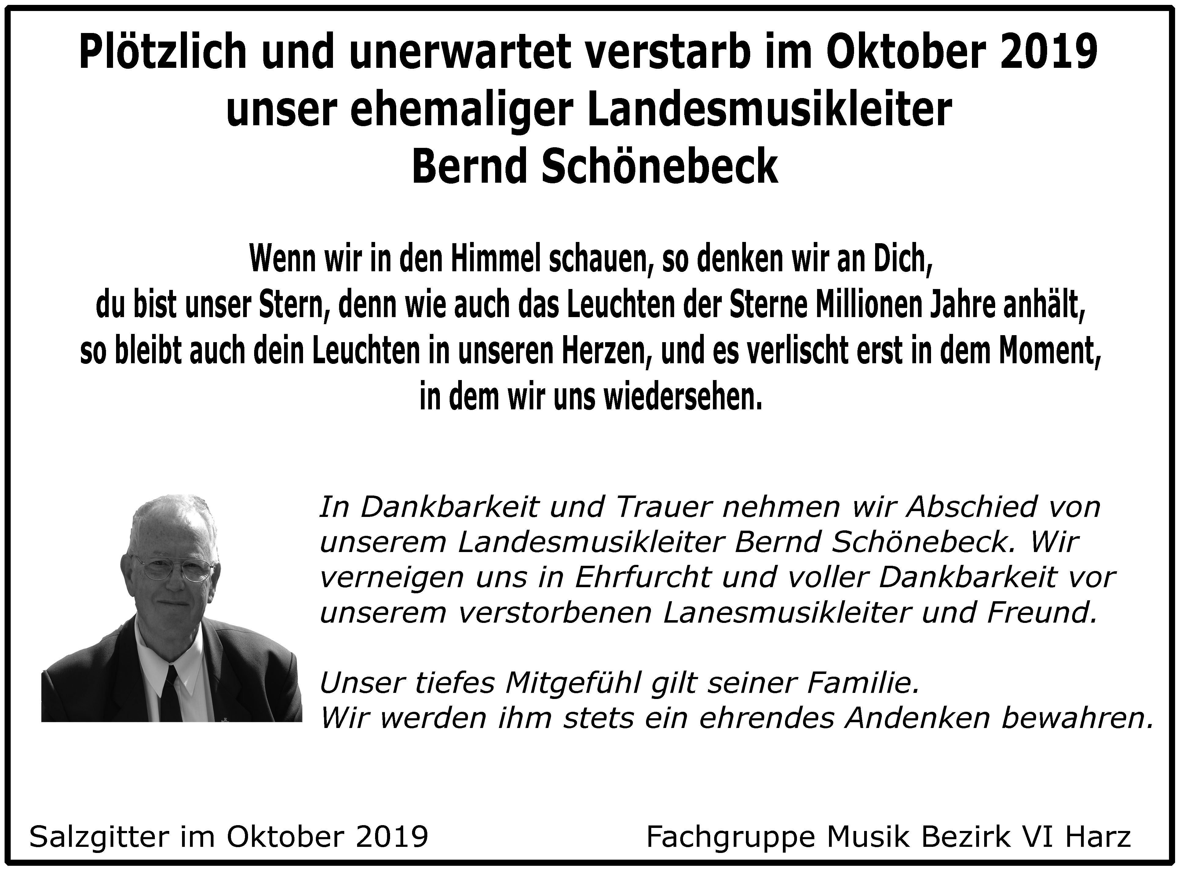 Nachruf Bernd Schönebeck